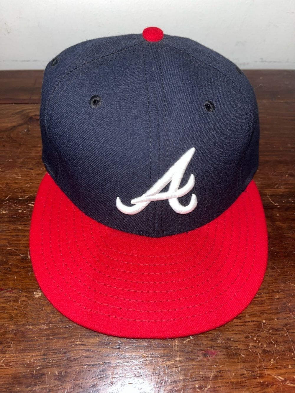 Atlanta Braves rare script authentic Fitted Baseball cap hat 7 B